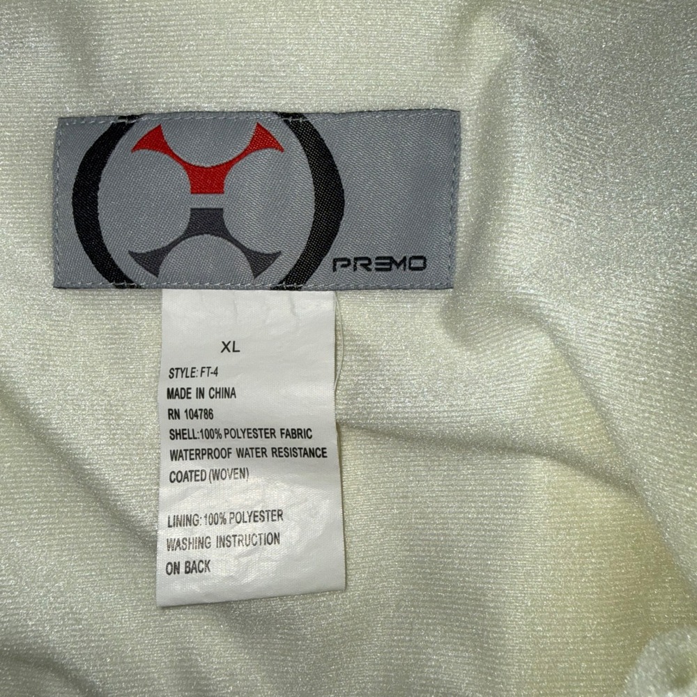 Premo FT-4 Mens XL Hooded Windbreaker Jacket Cream Water Resistant Full Zip - Picture 4 of 8